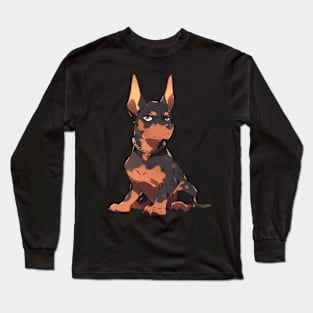 Natural Ear Doberman Long Sleeve T-Shirt